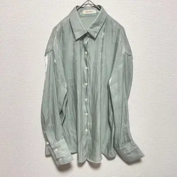 UNE MANSION 시어 블라우스 라이트 그린 F 사이즈