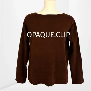 [오파크 클립] 긴팔 니트 브라운 심플 고급 베이직