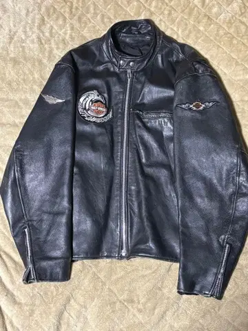 [ 하나뿐인 커스텀 ] 가죽 자켓 L 할리데이비슨 와펜 럭셔리