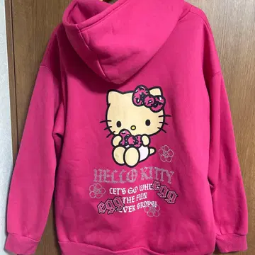 산리오 헬로키티 핑크 속기모 지퍼 후드티 갸루 egg 콜라보