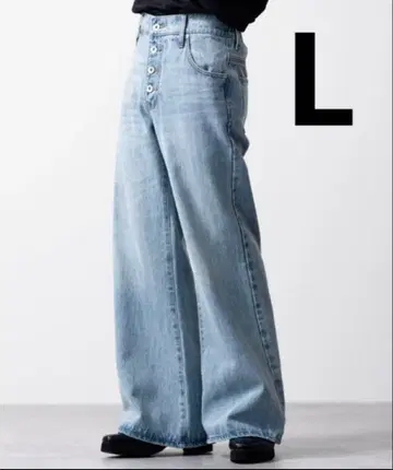 CLEL 빈티지 디자인 판탈롱 데님 팬츠 라이트 블루 L 사이즈