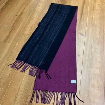 Paul Smith 캐시미어 머플러 블랙 와인 레드