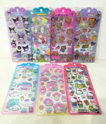 공식 Sanrio 레어 드롭 주얼리 씰 7종 7매 키티 일광화상
