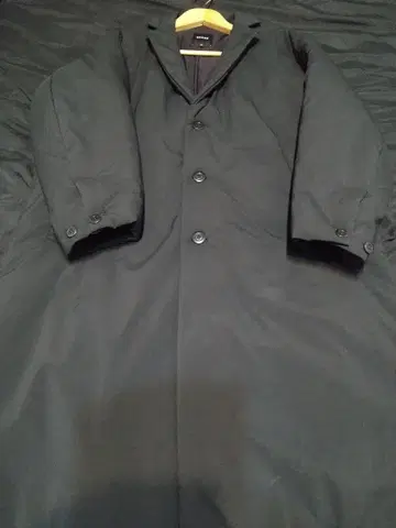 BEAMS 롱 다운 코트 블랙