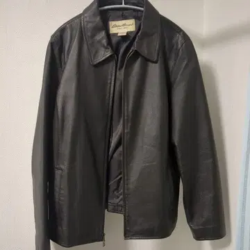 Eddie Bauer 블랙 가죽 자켓 Petite