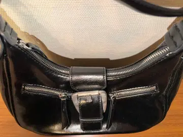 블랙 가죽 2way 숄더백