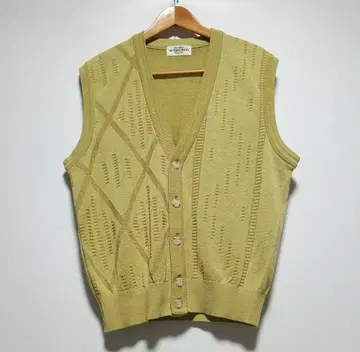 새상품급 먼싱웨어 린넨/린넨/일본제 니트 베스트 가디건 베스트