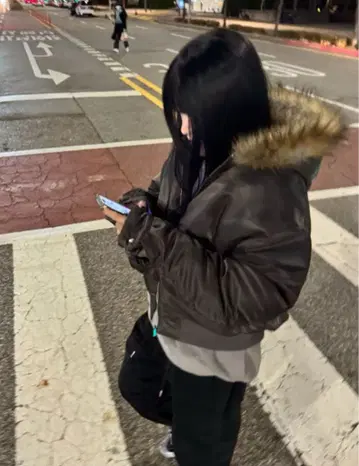 amood MA-1 다운 점퍼 라쿤 셔링 다운