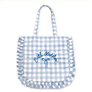 캐스키드슨 깅엄 체크 프릴 토트백