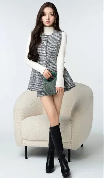 슬리브리스 트위드 셋업