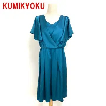 A6262 쿠미교쿠 쿠미쿄쿠 롱 원피스 드레스 에메랄드 그린 3