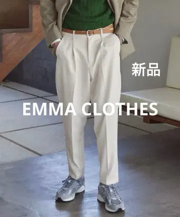 에마 클로즈 TR 스트레치 수트지 원턱 테이퍼드 세미 와이드 팬츠