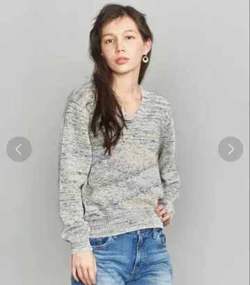 BEAUTY&YOUTH UNITED ARROWS 그레이 V넥 니트 긴팔