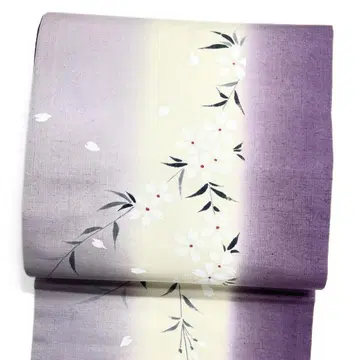 나고야 오비 견직 작가 작품 벚꽃 세로 줄무늬 기모노 122b d ms