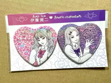 이토 준지 x 산리오 갸루 토미에 홀로그램 캔뱃지 세트 마이멜로디 쿠로미