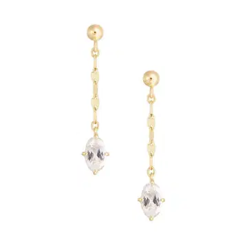 주얼리 츠츠미 K10 골드 크리스탈 드롭 귀걸이