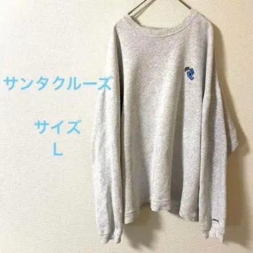 산타크루즈 그레이 긴팔 맨투맨 파란 로고 자수