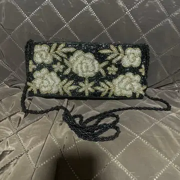 비즈 자수 꽃무늬 파티 백