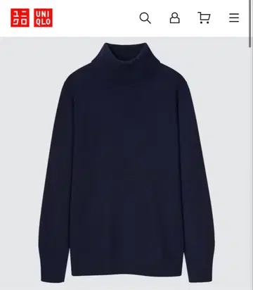 유니클로 캐시미어 터틀넥 스웨터 니트 캐시미어 블랙 XS 사이즈