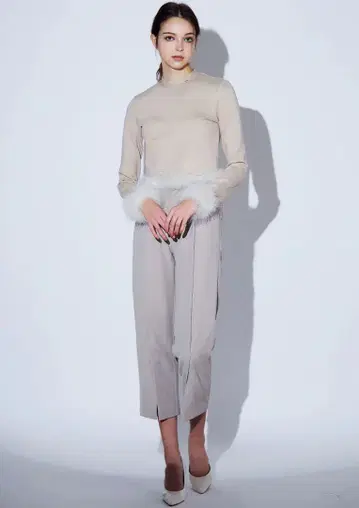 퍼 포함 베이지 셋업 미사용 새상품 택 포함