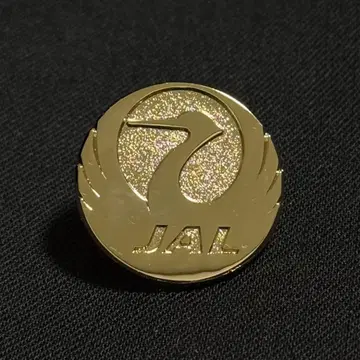 JAL 일본항공 학 문양 핀 배지 골드 골드 컬러