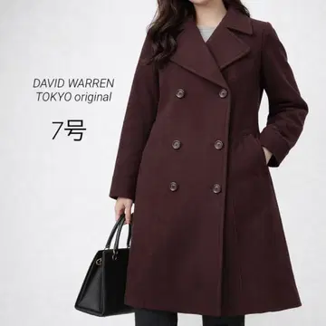 DAVID WARREN 롱 코트 자켓 아우터 7호 브라운