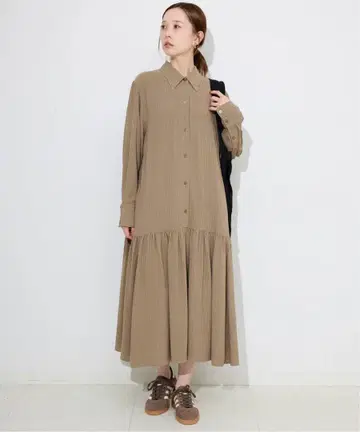 새상품 SLOBE IENA 초크 스트라이프 티어드 셔츠 원피스