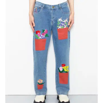 새상품 Kidsuper 플라워 포트 데님 정가 52,000엔