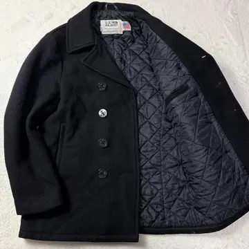 L 상당 schott p 코트 USA제 닻 버튼 퀼팅 블랙