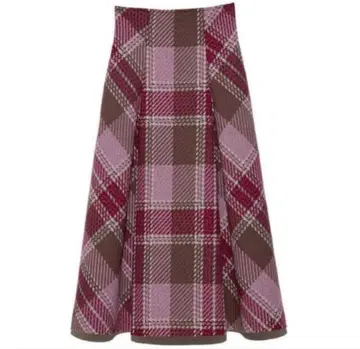 snidel 스나이델 로빙 체크 미디 스커트