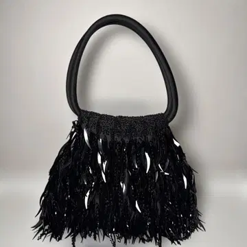 비즈 블랙 파티 백