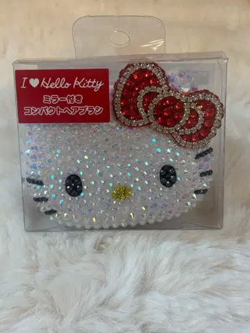 [당일 발송] 아이러브헬로키티 거울 포함 컴팩트 헤어 브러쉬