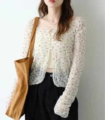 kastane [ 2WAY ] 시어 플라워 레이스 가디건