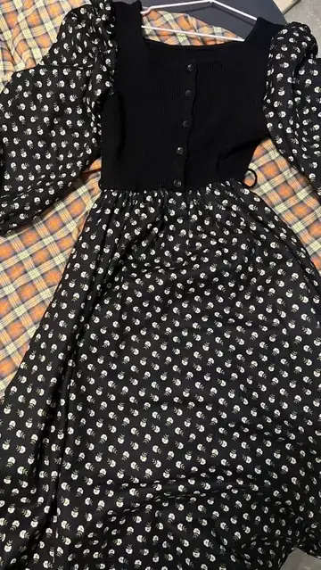 플라워 프린트 롱 원피스