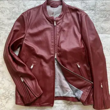 새상품급 다케오 키쿠치 양가죽 라무 가죽 자켓 라이더 보르도 L