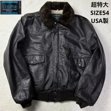 SIZE 54 USA 제조 COOPER G1 가죽 자켓 옷깃 보아 브라운