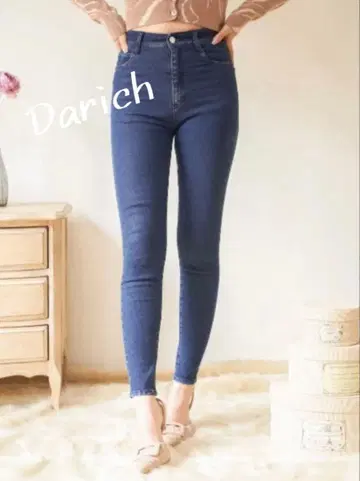 Darich 다크 블루 하이웨스트 스키니 데님