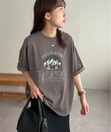 미사용 새상품 택 포함 DISCOAT 마운트 프린트 빅 T셔츠