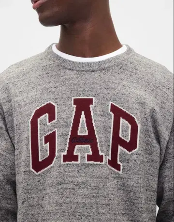 GAP 로고 니트 스웨터 그레이 XL 사이즈