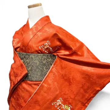 츠케사게 자수 국화 갈대 문양 없는 기모노 122b d ms