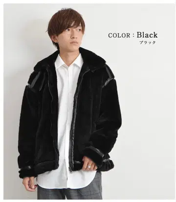 MinoriT 오버 사이즈 퍼 자켓 B-3 블랙 M 사이즈