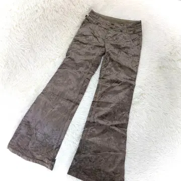 애시드 스웨이드 벨보텀(S) 플레어 팬츠 브라운 일본제 헤이세이