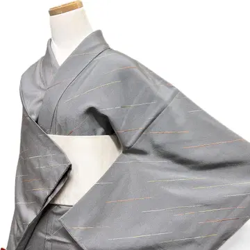 미착용 코몬 상량 자수 사선 줄무늬 멋스러운 기모노 122b d ms