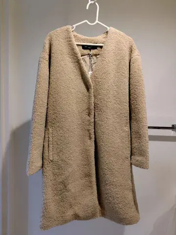 MICHEL KLEIN 노카라 보아 코트 베이지