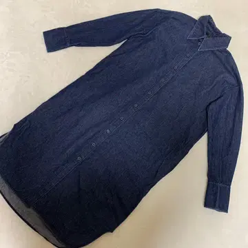 COS 코스 데님 셔츠 원피스 코튼 100% 다크 네이비 사이즈 32