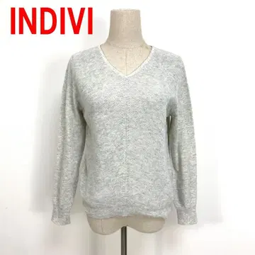 A6943 인디비 긴팔 니트 스웨터 울 알파카 그레이 40
