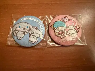 산리오 트레이딩 자수 캔뱃지 시나모롤 리틀트윈스타
