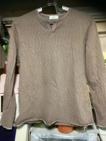 브라운 헨리넥 긴팔 트레이닝복