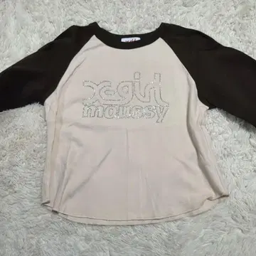x-girl moussy 래글런 슬리브 T셔츠