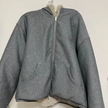 andwang Kirakira 2way fur zip up